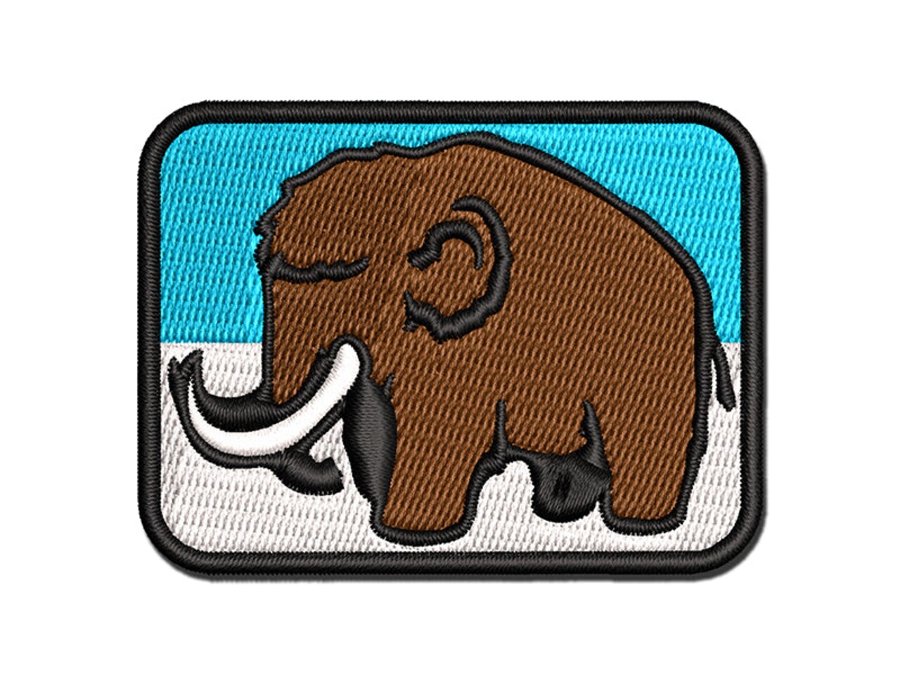 Fuzzy Fluffy Wooly Mammoth Multi-Color Embroidered Iron-On or Hook & Loop Patch Applique